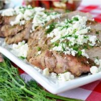 Свиная вырезка по-гречески с сыром Фета