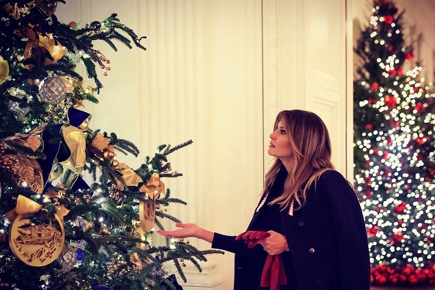 Дональд и Меланья Трамп опубликовали рождественский снимок