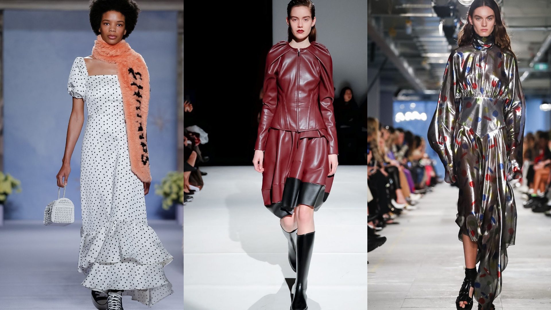 Декольте, бабочки и кроссовки: на неделе моды в Лондоне показали самые яркие платья