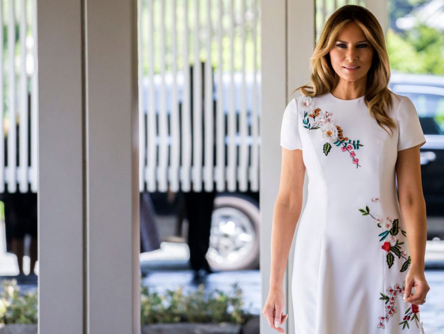 Меланья Трамп очаровала гостей Белого дома брючным костюмом от Dior
