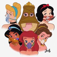 Художник показал, что вместо масок могли бы использовать диснеевские принцессы